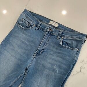 We The Free Womens 31 Distressed Frayed Hem Jeans Light Wash‎ Ripped Denim